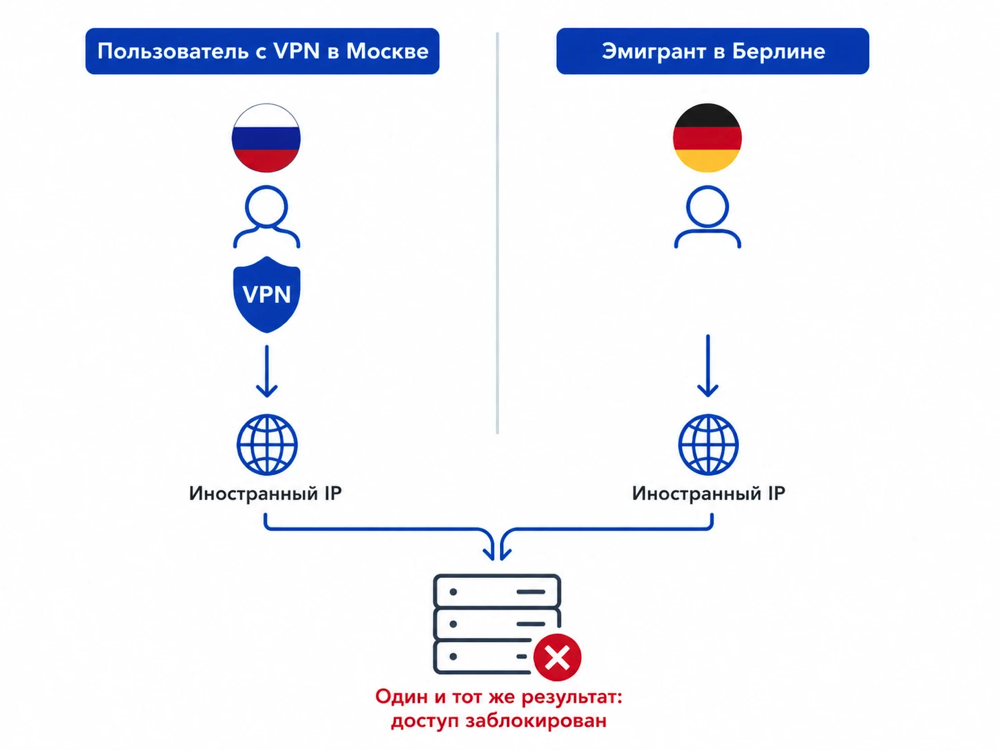Что видит сервис, когда эмигрант в Берлине открывает Сбербанк-Онлайн